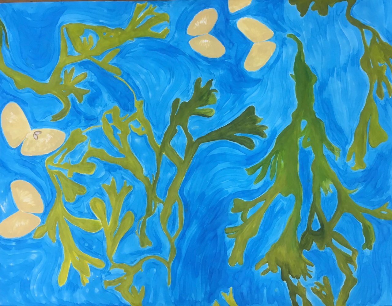 Fucus vesiculosus L. Tellina fabula 100 x 150 cm, oil paint, ink on paper
